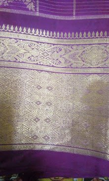 Old silk saree in lavender with a silver zari pallu